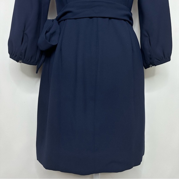 J. Crew Navy Blue Full Wrap Dress in 365 Crepe Fabric Style #H6293 NEW! - Picture 11 of 14